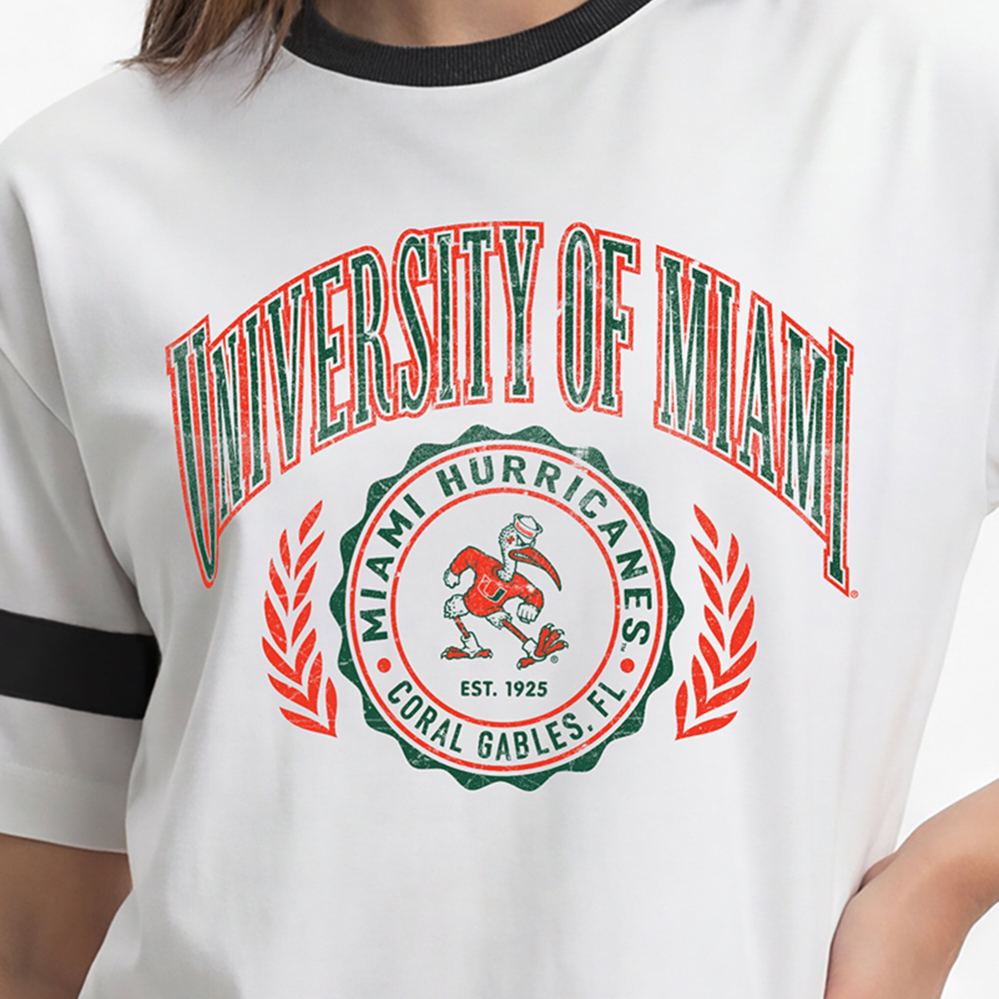 Women's Champion White Miami Hurricanes Retro Oversized T-Shirt