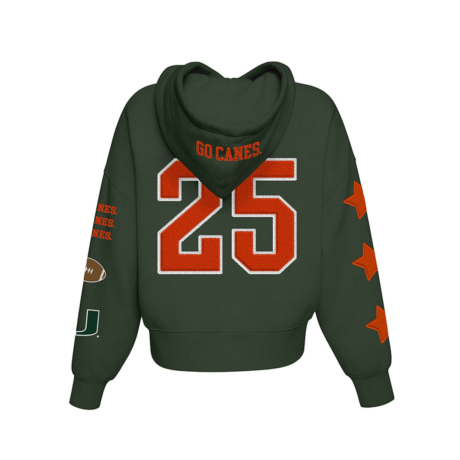 Sweat à capuche court vert Miami Hurricanes pour femme de la marque Hype and Vice.