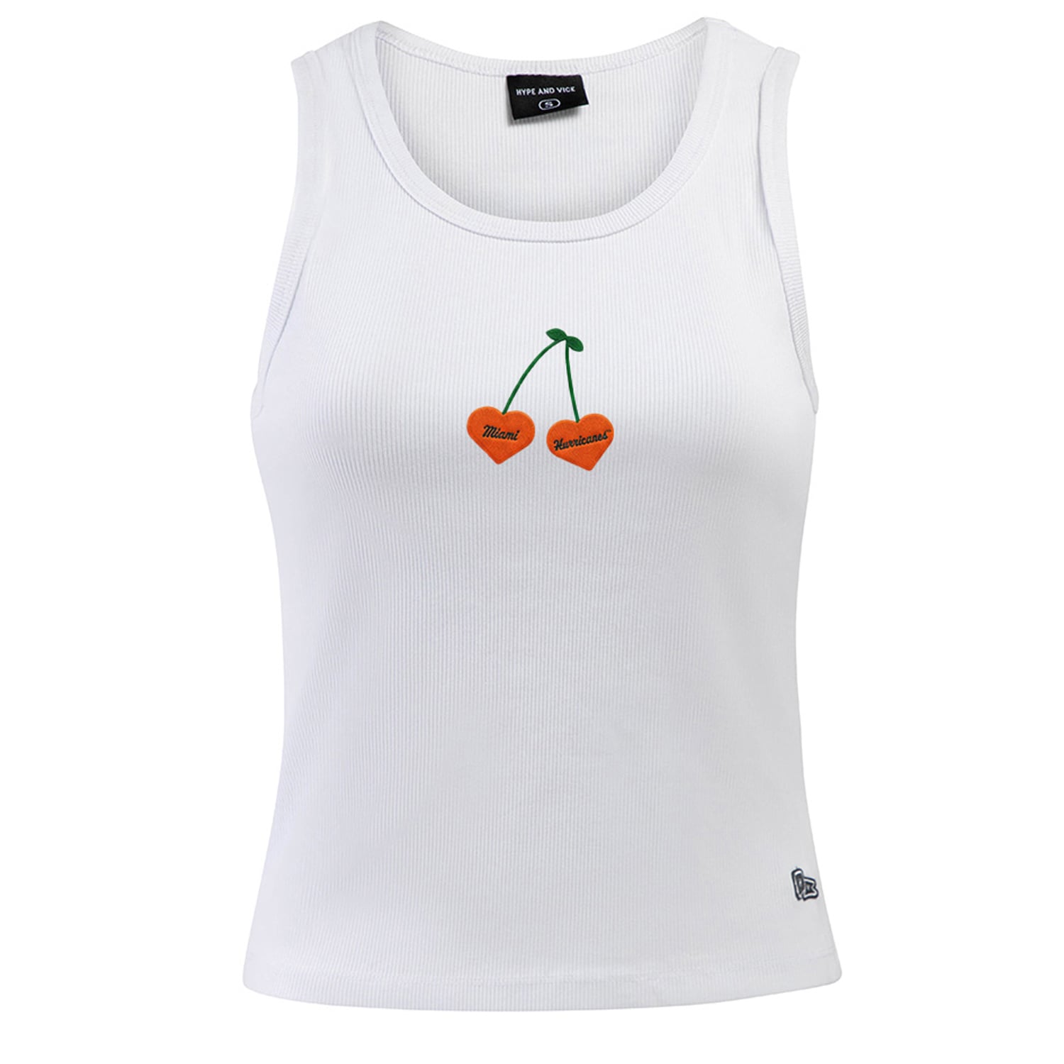 Débardeur court côtelé blanc Miami Hurricanes pour femme de la marque Hype and Vice
