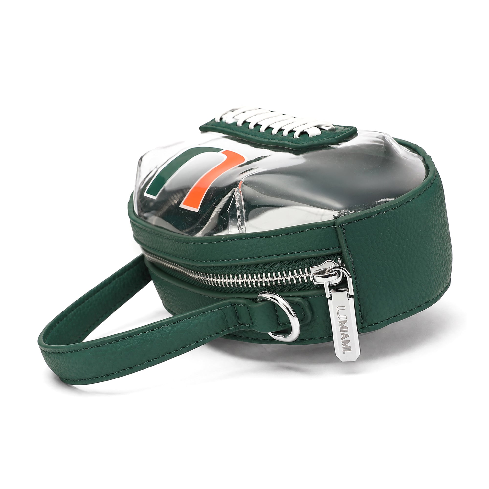 Sac bandoulière transparent Montana West pour femme, motif Miami Hurricanes.