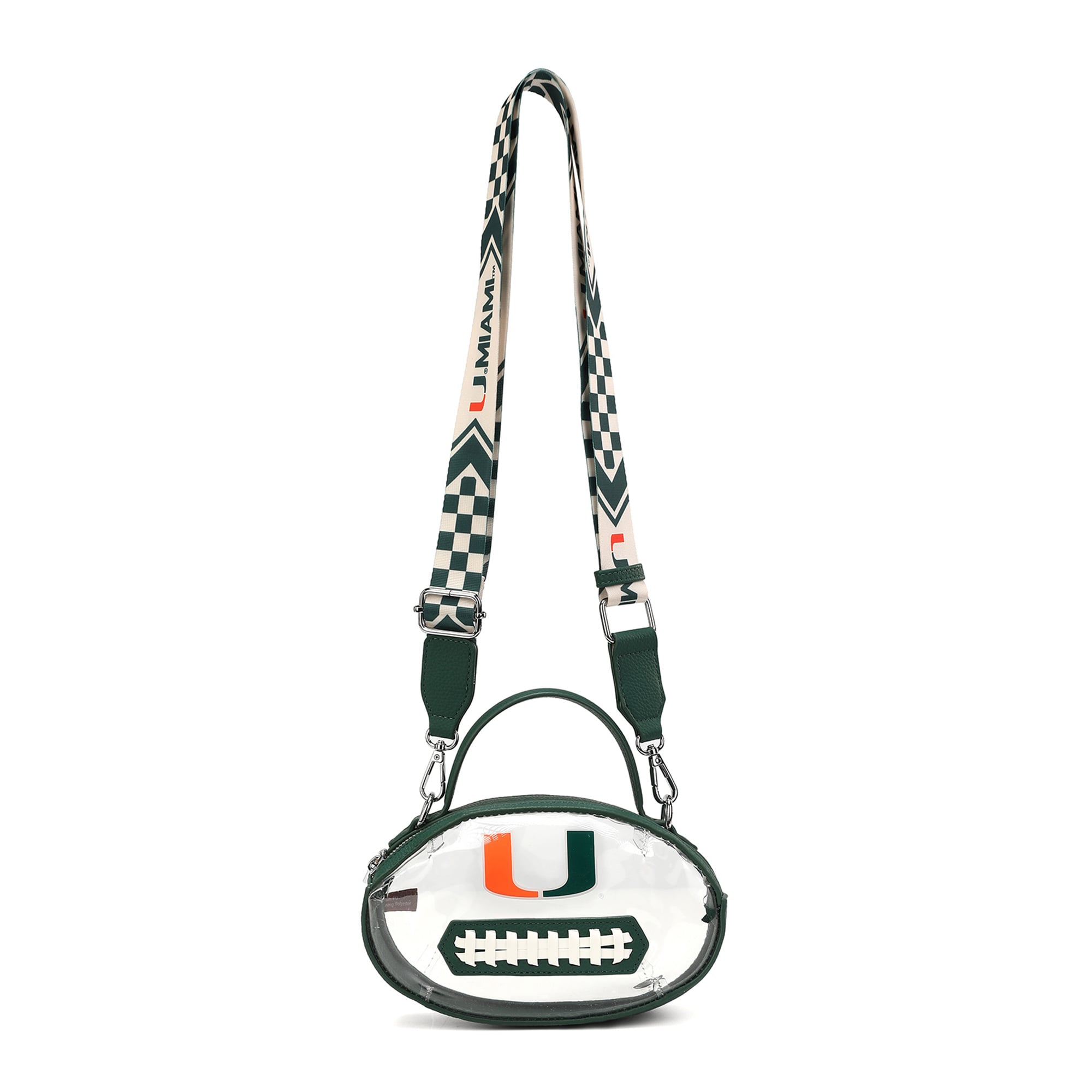 Sac bandoulière transparent Montana West pour femme, motif Miami Hurricanes.