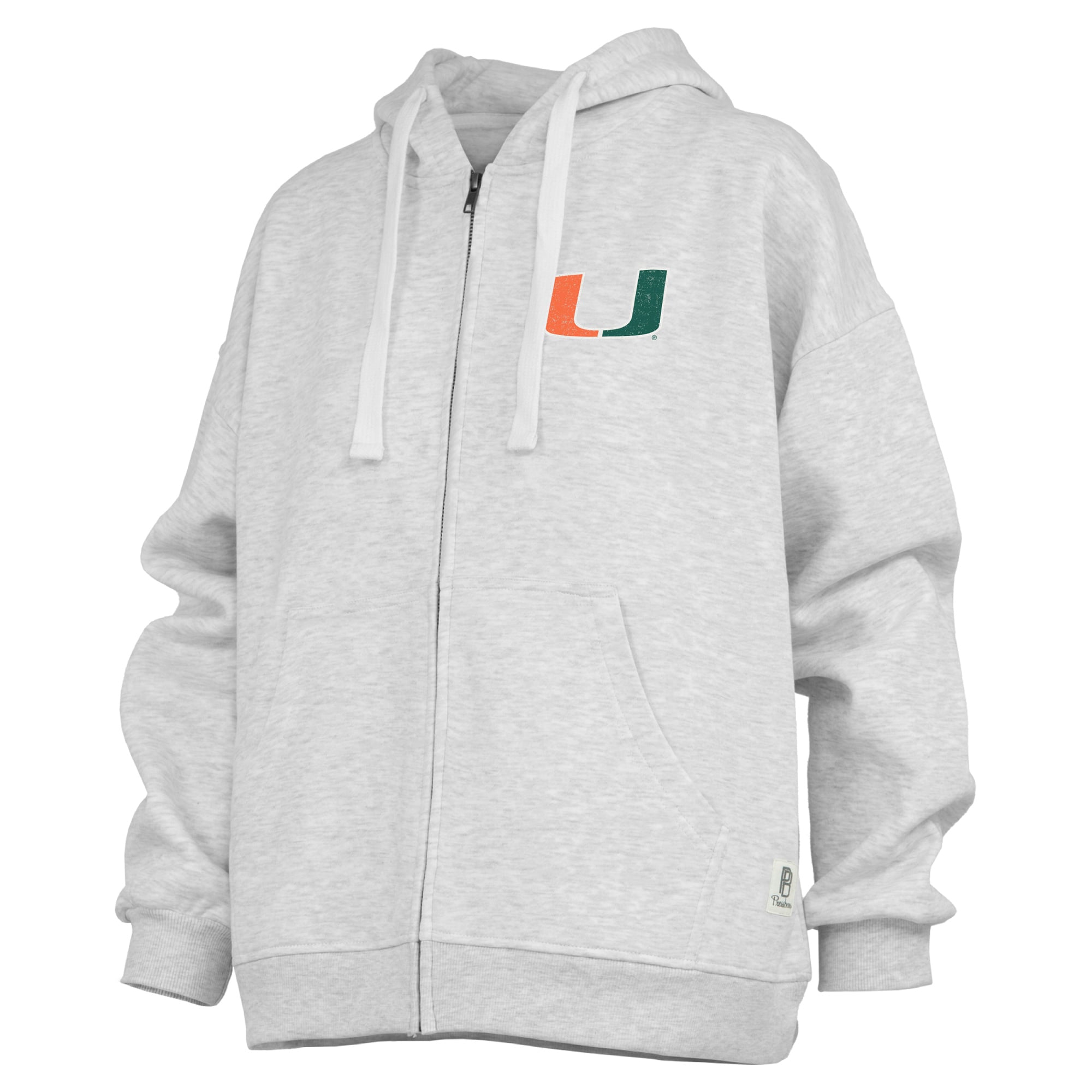 Women's Pressbox  Heather Gray Miami Hurricanes Janise Full-Zip Hoodie