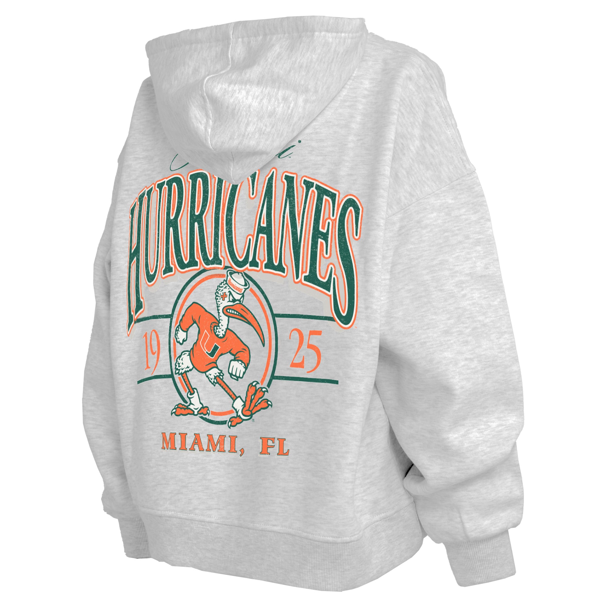 Women's Pressbox  Heather Gray Miami Hurricanes Janise Full-Zip Hoodie