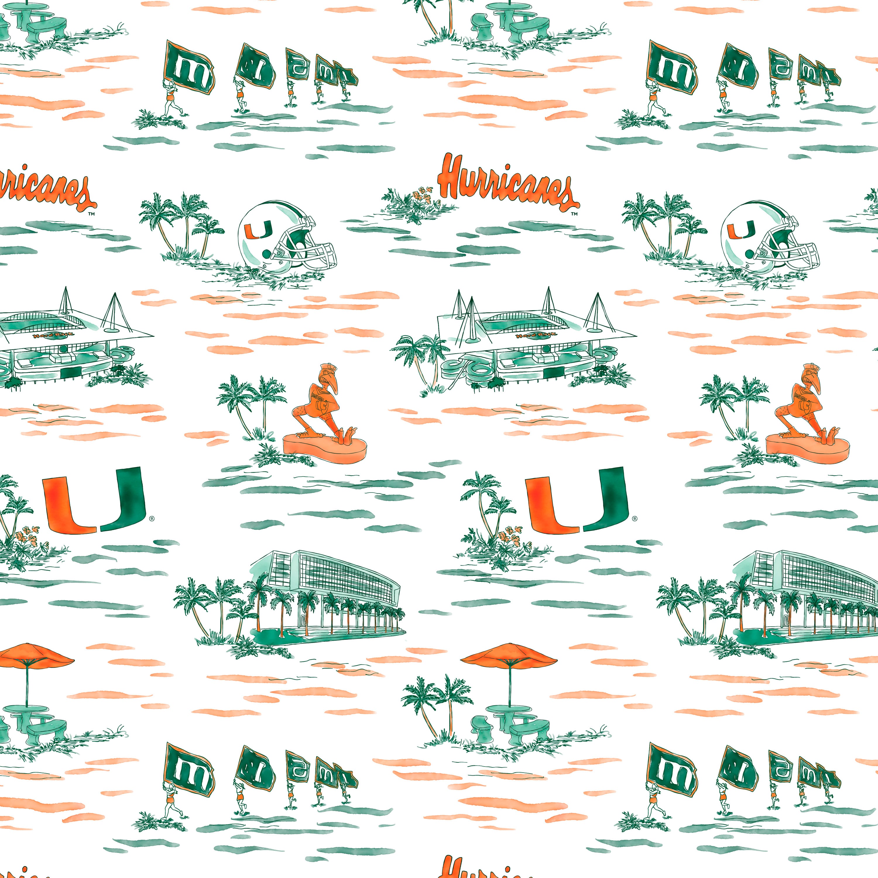 Women's Smith & Quinn White Miami Hurricanes Toile Molly Skort