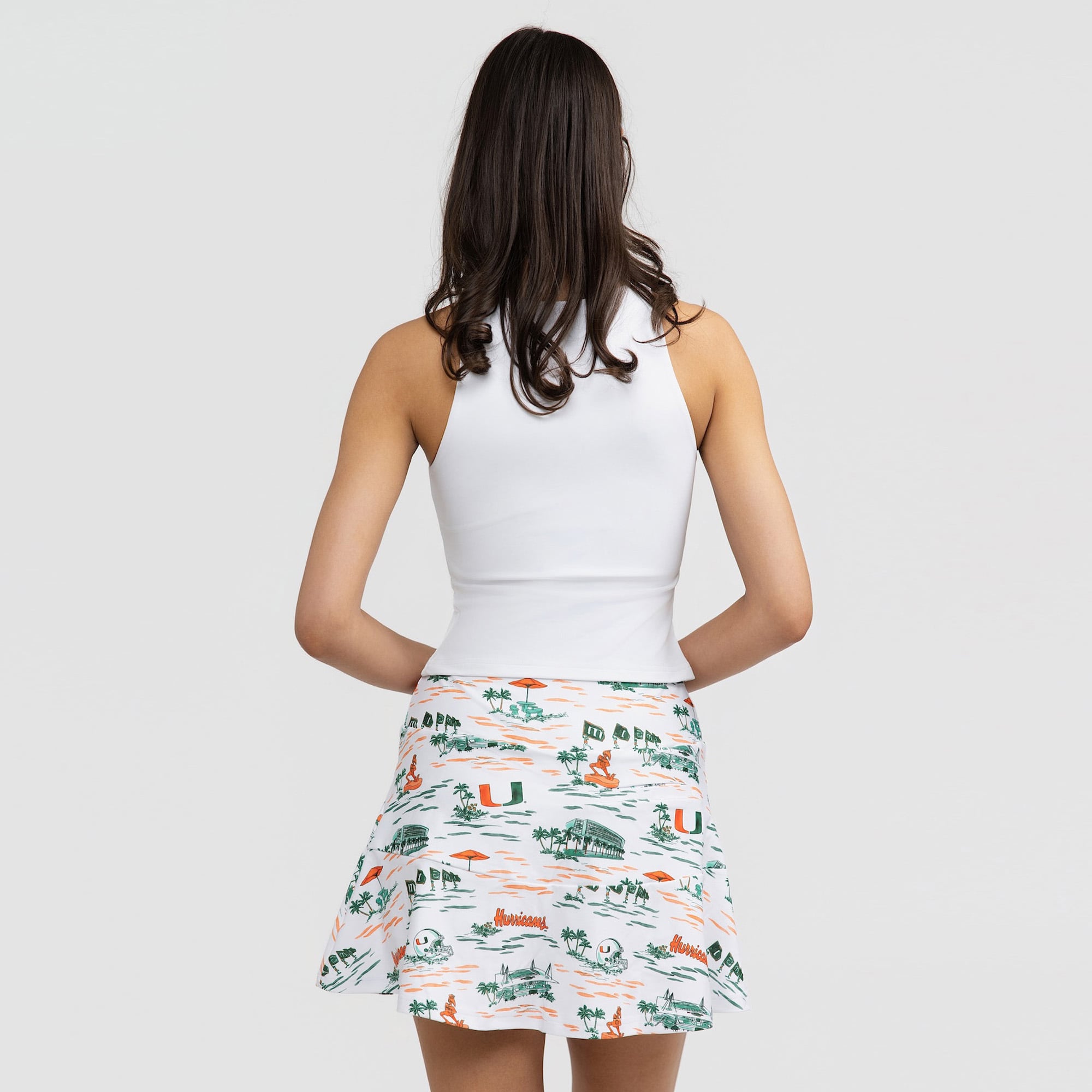 Women's Smith & Quinn White Miami Hurricanes Toile Molly Skort