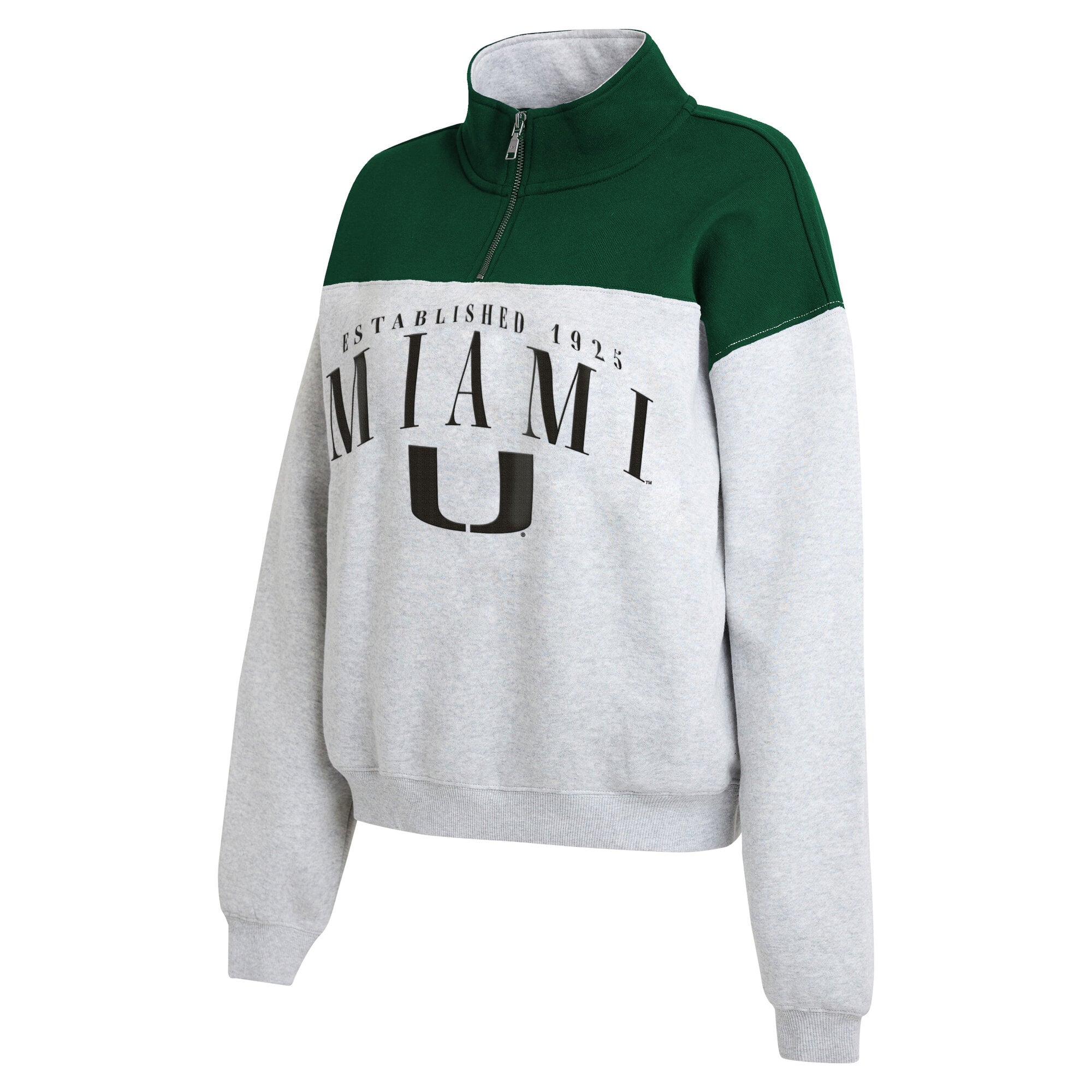 Pull à demi-zip vert Miami Hurricanes de la marque WEAR by Erin Andrews pour femme
