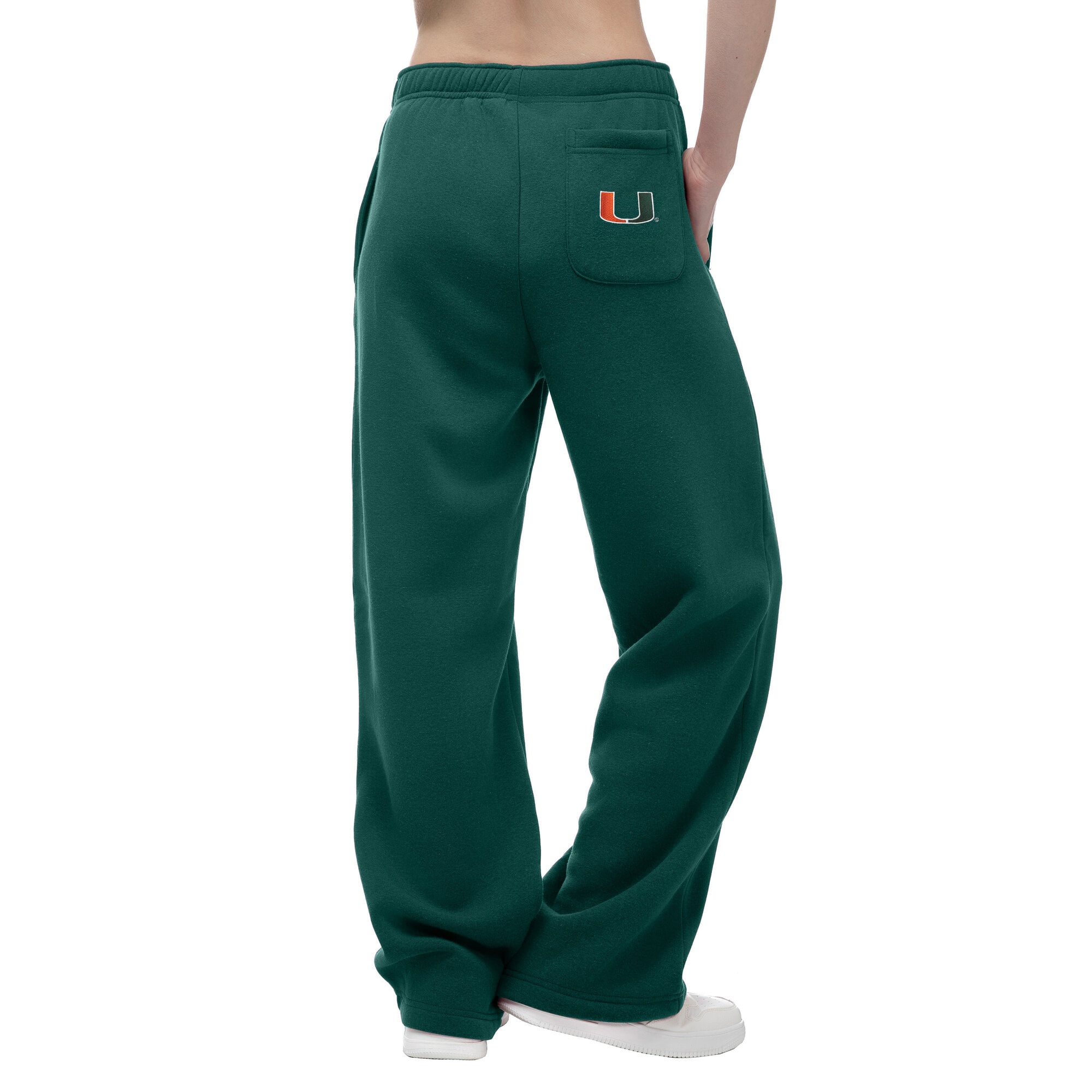 Women's ZooZatz Green Miami Hurricanes Wordmark Fleece Sweatpants