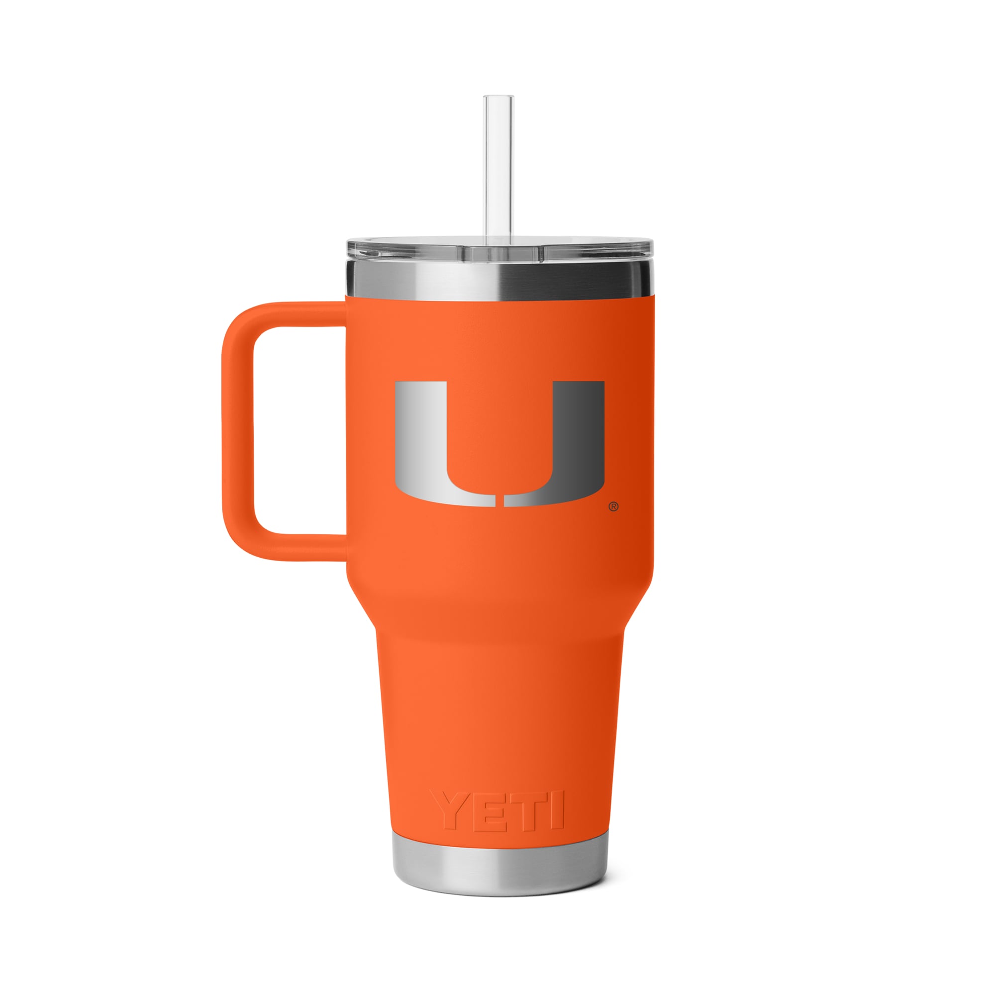 Mug à paille YETI Miami Hurricanes Rambler 2.0 de 1 litre (35 oz)