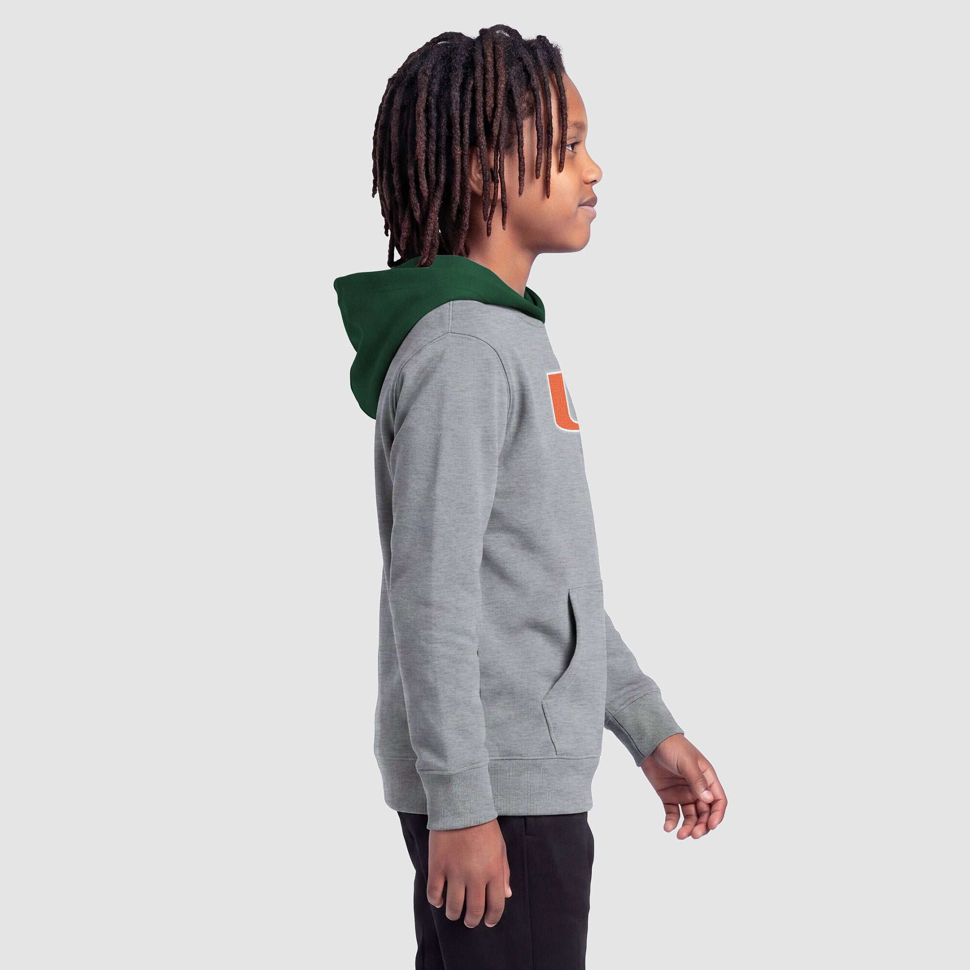 Youth Champion Heather Gray Miami Hurricanes Fleece Hoodie