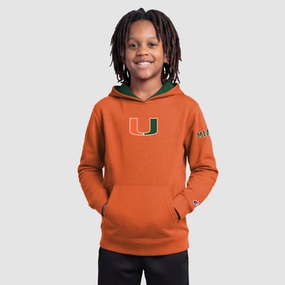  Miami Hurricanes Champion Youth Fleece Hoodie - Orange