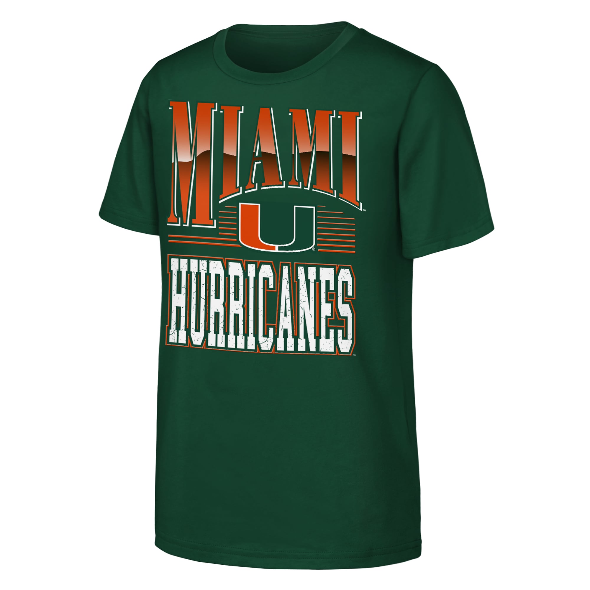 T-shirt Outerstuff vert Miami Hurricanes pour jeunes avec en-tête chromé