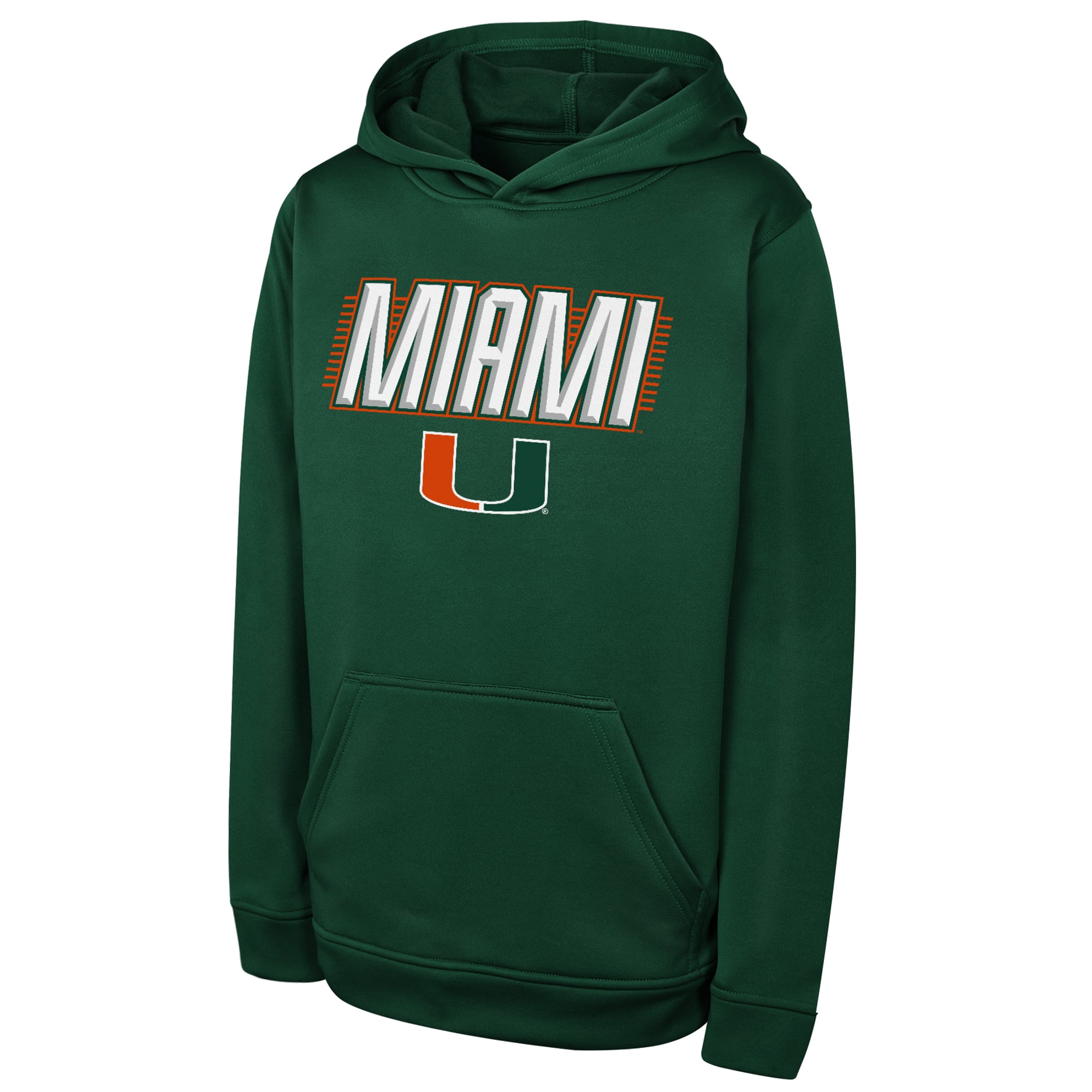 Sweat à capuche Youth Outerstuff vert Miami Hurricanes Sack Party Performance