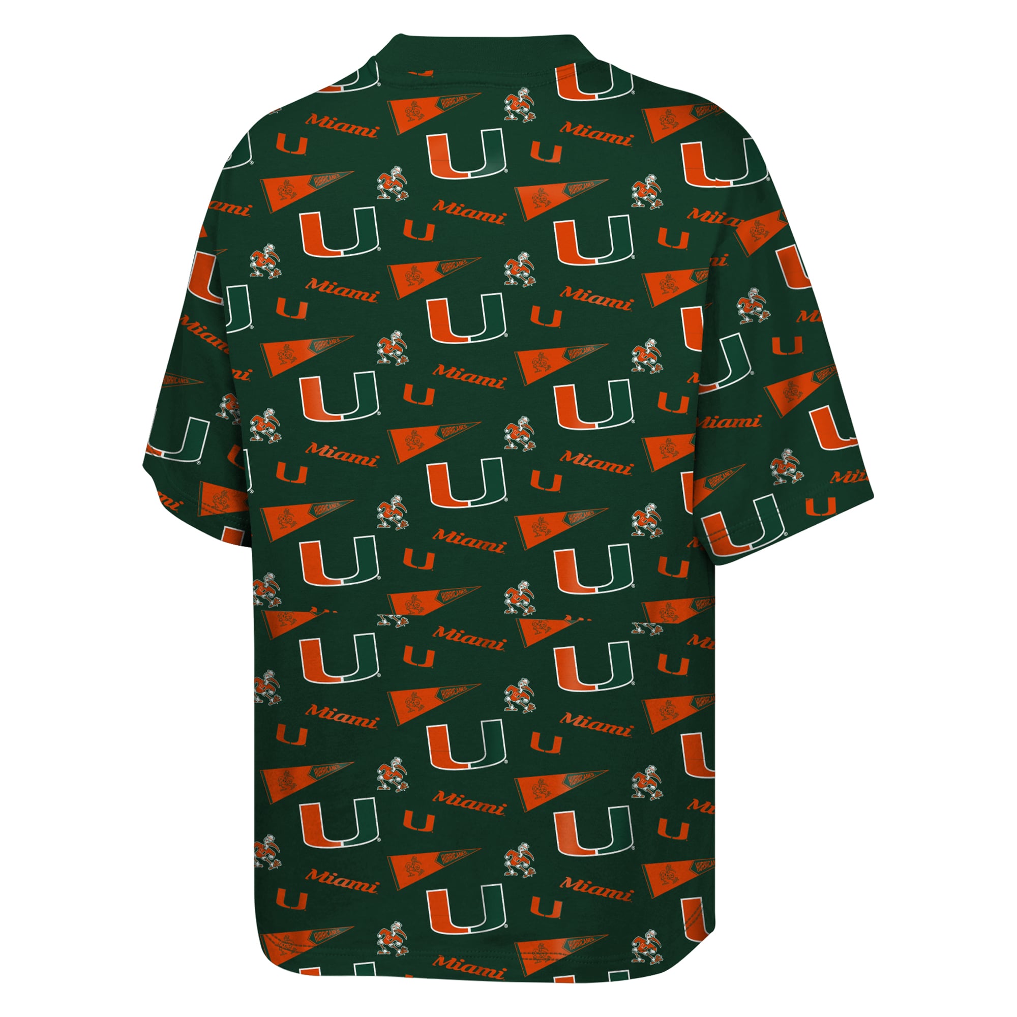 T-shirt imprimé intégral vert Miami Hurricanes Scramble pour jeunes