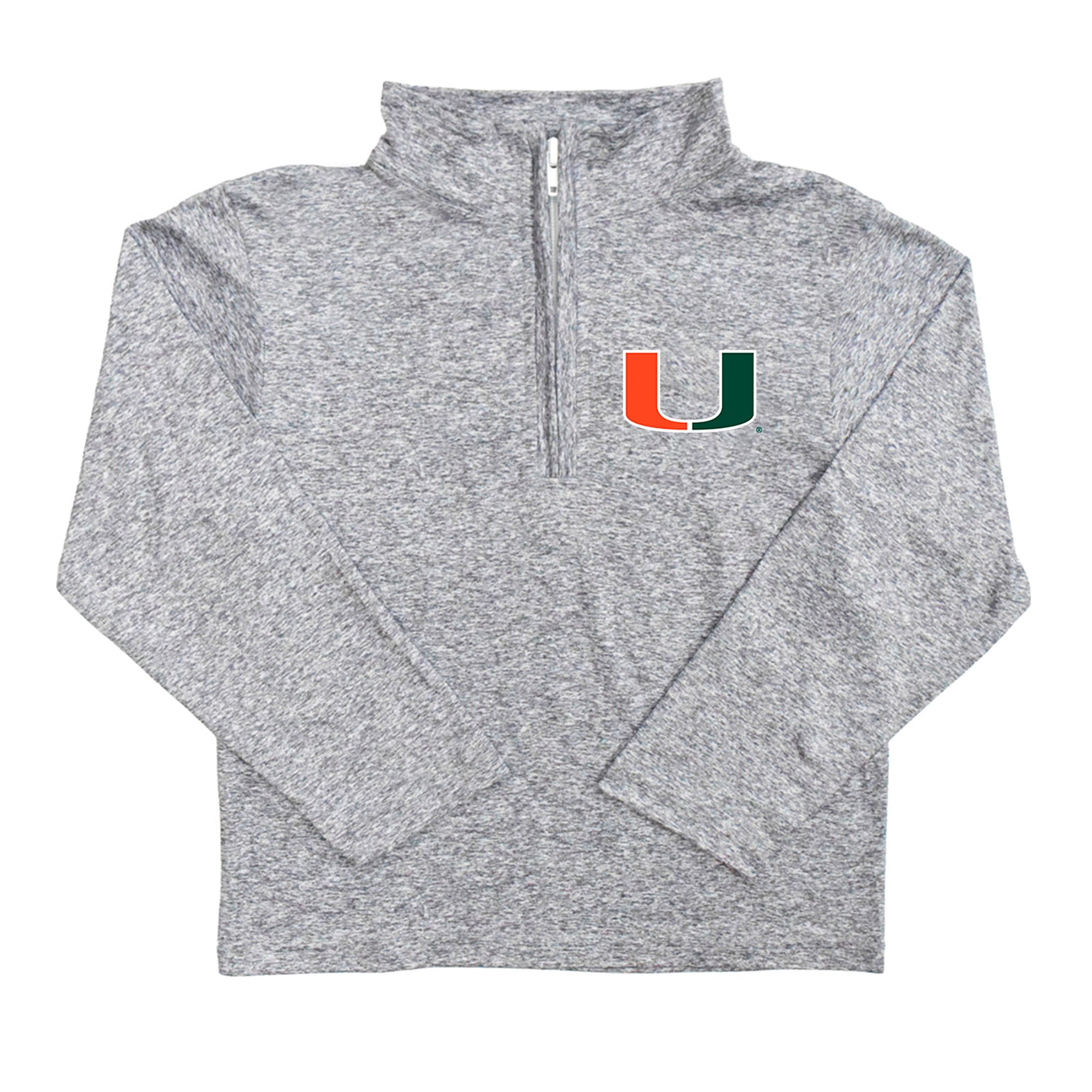Youth Vive La Fete Heather Gray Miami Hurricanes Team Logo Quarter-Zip ...