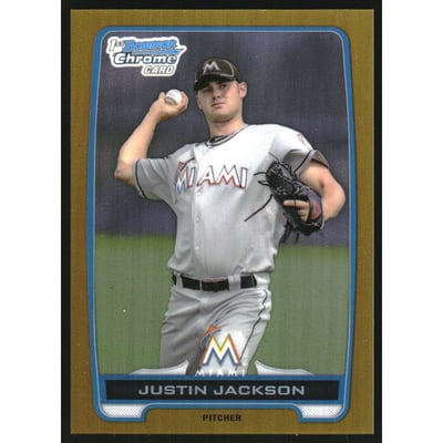 2012 Bowman Chrome Draft Draft Picks Gold Refractors #BDPP148 Justin Jackson