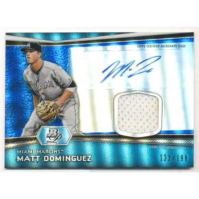 2012 Bowman Platinum Relic Autographs Blue Refractors #MD Matt Dominguez