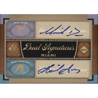 2012 SP Signature Dual Signatures #MIA10 Mike Dunn/Gaby Sanchez F