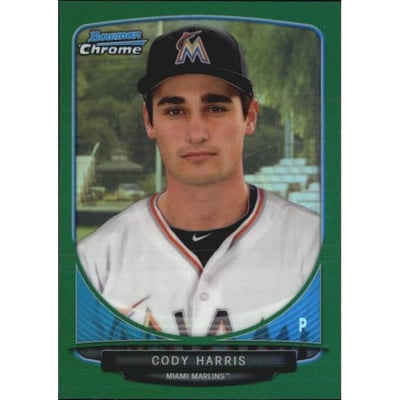 2013 Bowman Chrome Draft Draft Picks Green Refractors #BDPP110 Cody Harris