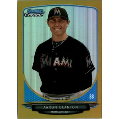 2013 Bowman Chrome Mini Gold Refractors #155 Aaron Blanton
