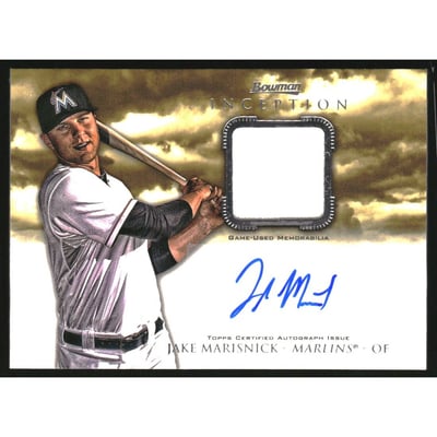 2013 Bowman Inception Relic Autographs #JM Jake Marisnick