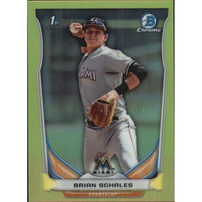 2014 Bowman Chrome Mini Factory Set Yellow Refractors #97 Brian Schales