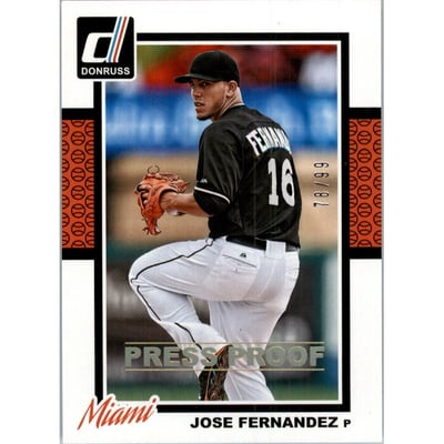 2014 Donruss Press Proofs Gold #308 Jose Fernandez