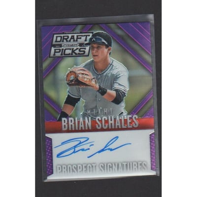 2014 Panini Prizm Perennial Draft Picks Prospect Signatures Prizms Purple #57 Brian Schales