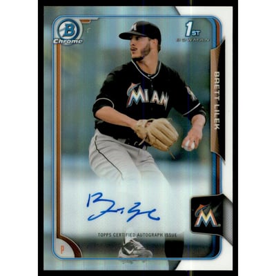 2015 Bowman Chrome Draft Draft Pick Autographs Refractors #BCABL Brett Lilek