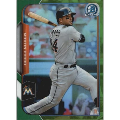 2015 Bowman Chrome Green Refractors #95 Martin Prado