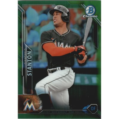 2016 Bowman Chrome Green Refractors #91 Giancarlo Stanton