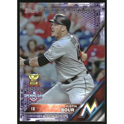 2016 Topps Opening Day Toys R Us Purple Foil #OD181 Justin Bour