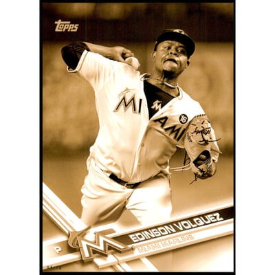 2017 Topps Update 5x7 Clear Gold #US163 Edinson Volquez