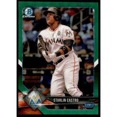 2018 Bowman Chrome Green Refractors #5 Starlin Castro