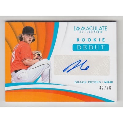 2018 Immaculate Collection Rookie Debut Signatures Jersey Number #21 Dillon Peters/76