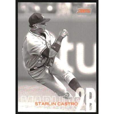 2018 Stadium Club Black and White Orange Foil #8 Starlin Castro