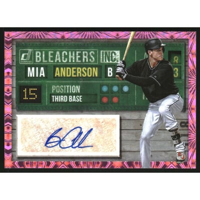 2019 Donruss Bleachers Inc. Autographs Pink Firework #7 Brian Anderson