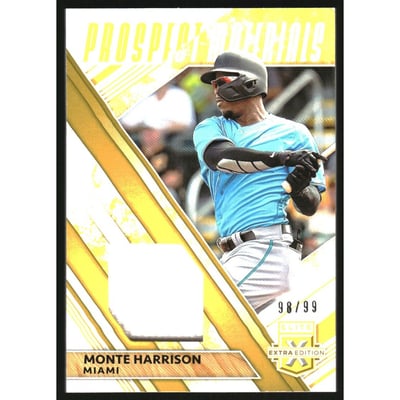2019 Elite Extra Edition Prospect Materials Gold #29 Monte Harrison