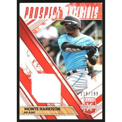 2019 Elite Extra Edition Prospect Materials Orange #29 Monte Harrison/199