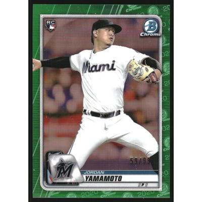 2020 Bowman Chrome Green Refractors #24 Jordan Yamamoto