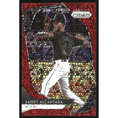 2020 Panini Prizm Prizms Red Donut Circles #133 Sandy Alcantara