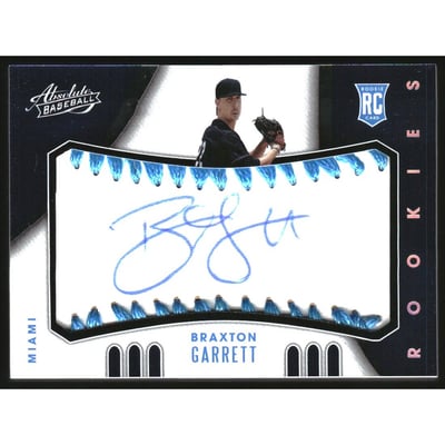 2021 Absolute Rookie Baseball Material Signatures Light Blue #127 Braxton Garrett