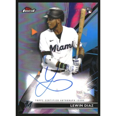 2021 Finest Autographs Refractors #FALD Lewin Diaz