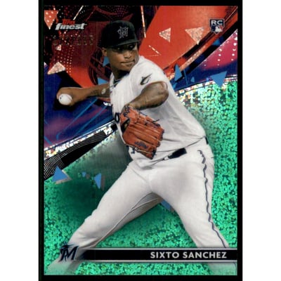 2021 Finest Green Speckle Refractors #47 Sixto Sanchez