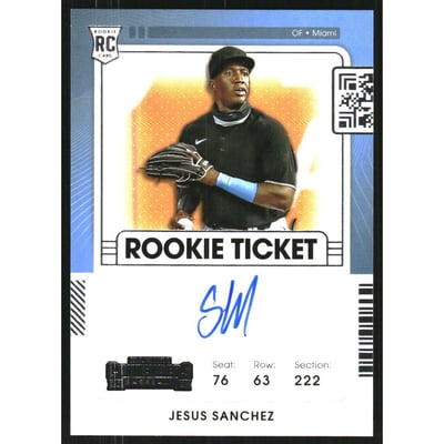 2021 Panini Contenders #124 Jesus Sanchez AU RC
