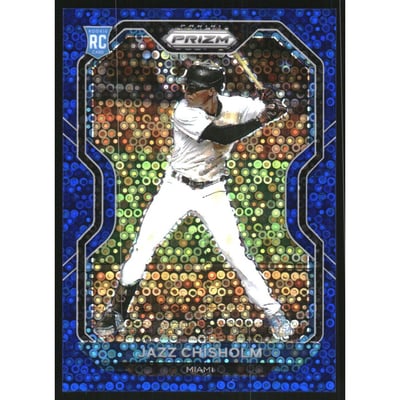 2021 Panini Prizm Prizms Blue Donut Circles #136 Jazz Chisholm