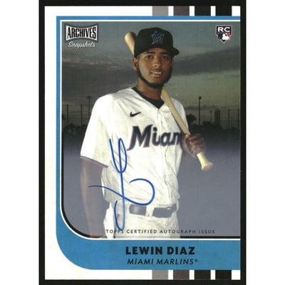 2021 Topps Archives Snapshots Autographs #ASLD Lewin Diaz