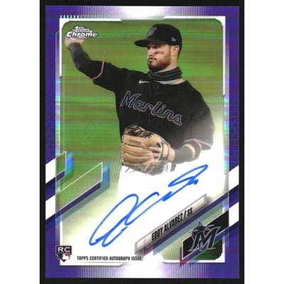 2021 Topps Chrome Rookie Autographs Purple Refractors #RAEA Eddy Alvarez