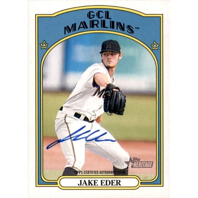 2021 Topps Heritage Minors Real One Autographs #ROAJE Jake Eder