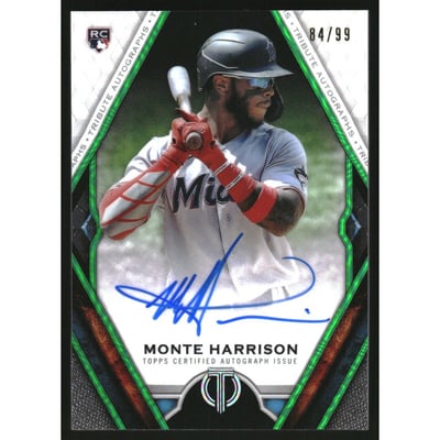 2021 Topps Tribute Autographs Green #TAMH Monte Harrison