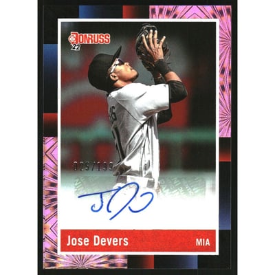 2022 Donruss Retro '88 Signatures Pink Fireworks #92 Jose Devers/199